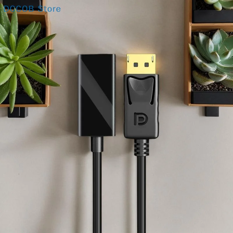 Unit 4K Display Port to HDMI-Compatible Video Sound Cable Adapter for PC, HD TV and Projector, DP to HDMI Converter Cable