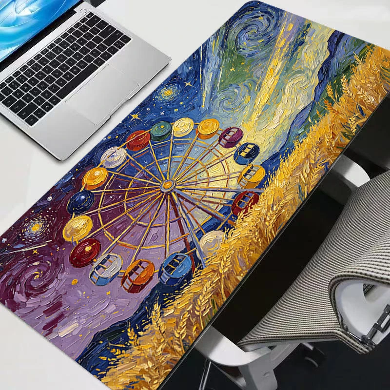Mouse Pad Abstract oil painting notbook gamer Large Keyboard NonSlip Rubber Computer Carpet Desk Mat PC Gamer 90x40 MousePad