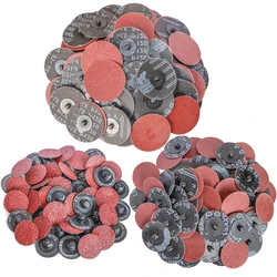 25/50/75mm rulo kilit r-tipi hızlı değişim diskler kırmızı tahıl zımpara disk Metal yüzey klima kalıp taşlayıcı aksesuarları