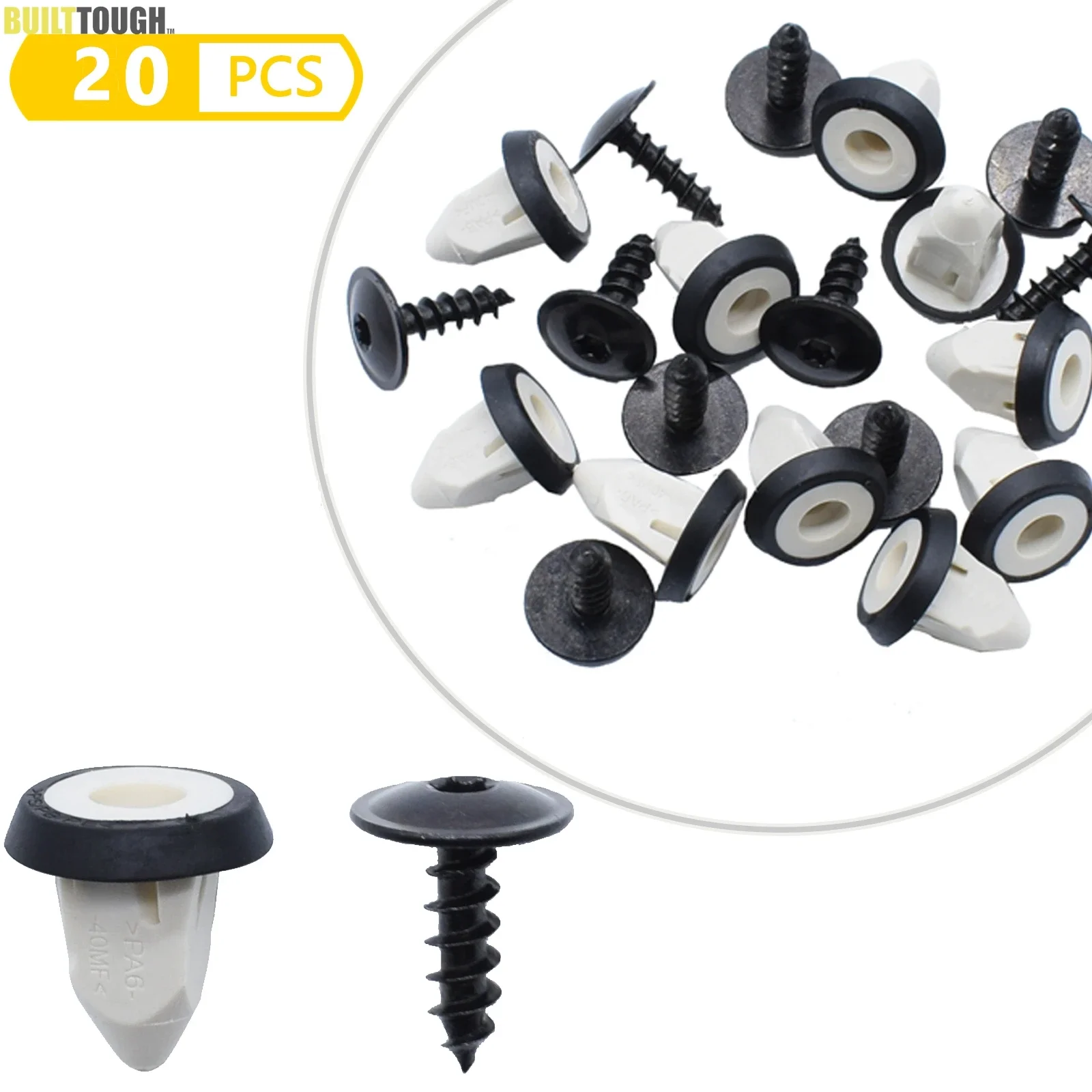 

20Pcs Mudguard Bumper Skirt Torx Screws Clips and Screw fixing clips for VW Golf 6 Bora Magotan POLO Audi 14mm Top head diameter