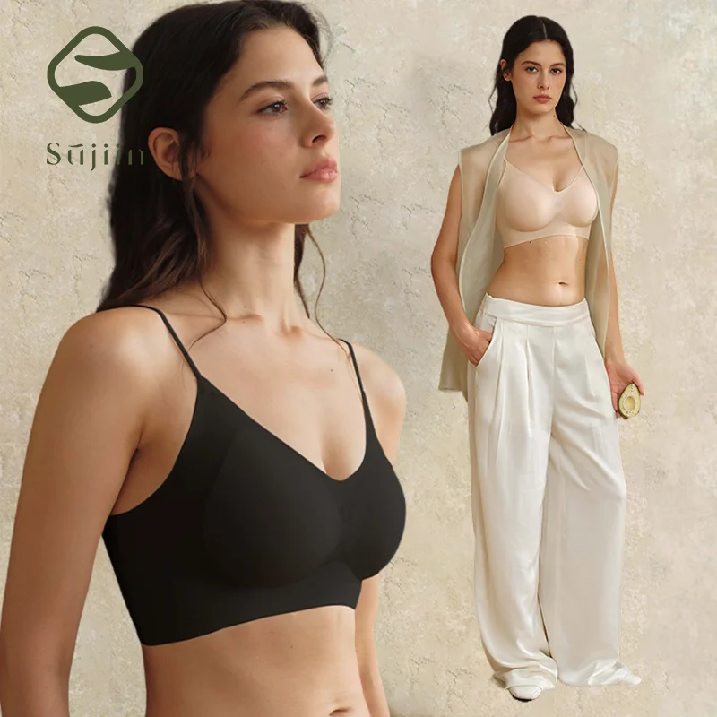 

SUJIIN Women's Seamless Push Up Bras Autumn Wireless Smooth Invisibles Tank Bra Lady Comfort Breathable Bralette for Women XM012