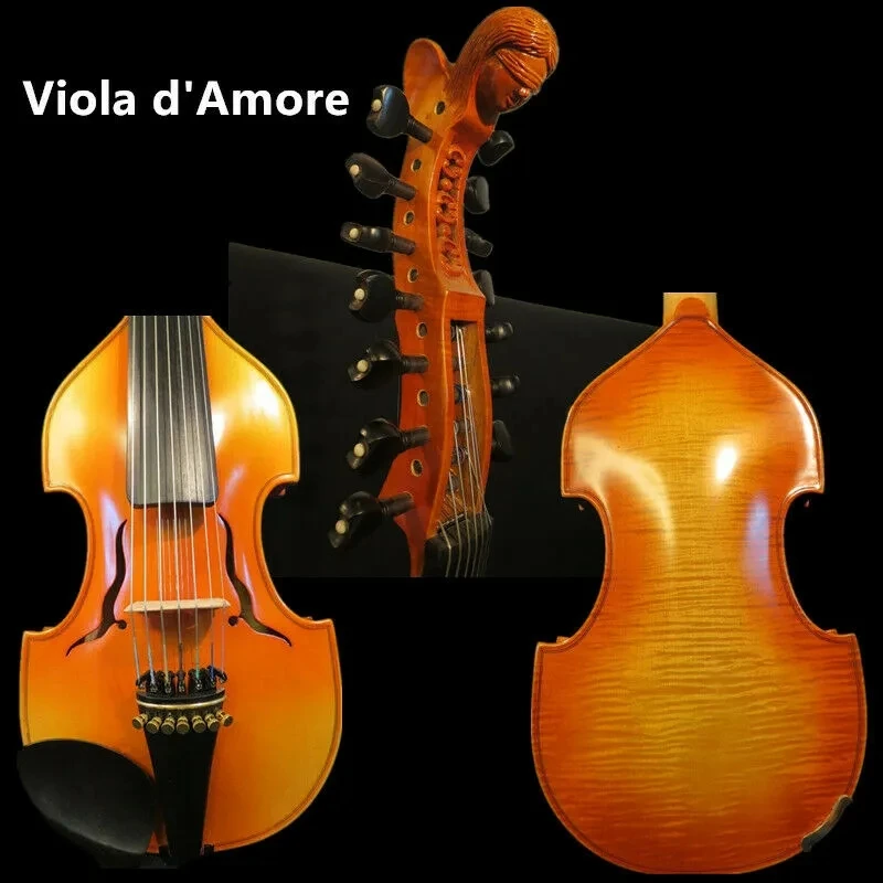 

Baroque style SONG Brand profession Master 7×7 strings 15" Viola d'Amore #14710