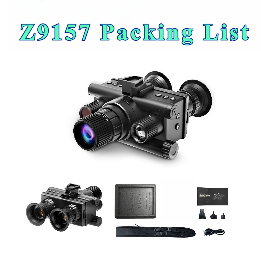 Z9157 with Tactical Light Binocular Monocular Infrared Night Vision Support Head-mounted Telescope 5x TFT Ultra High Definition