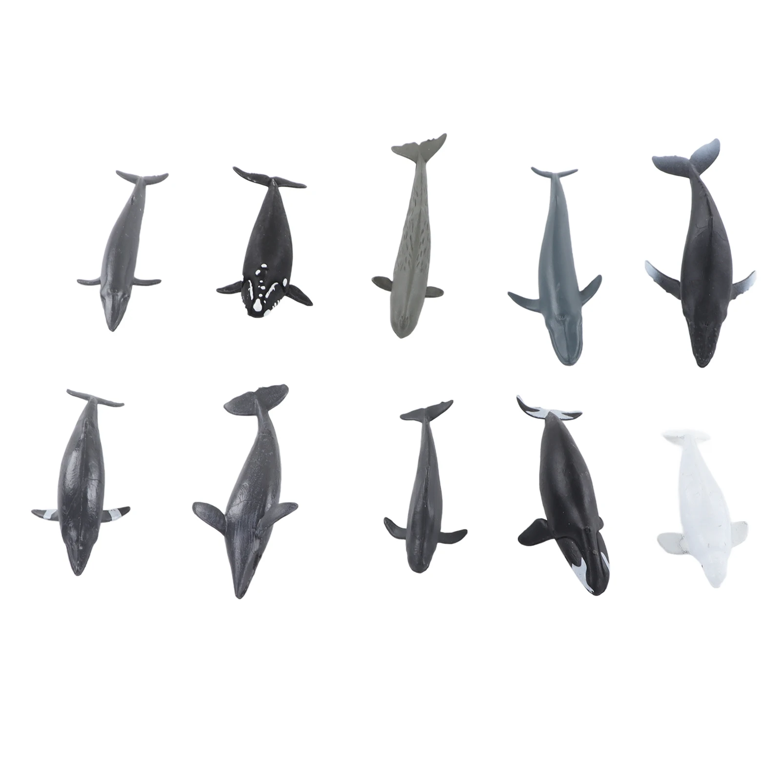 

10Pcs Whale Ornaments Plastic Modern Delicate Marine Animal Model Home Office Decoration Gifts