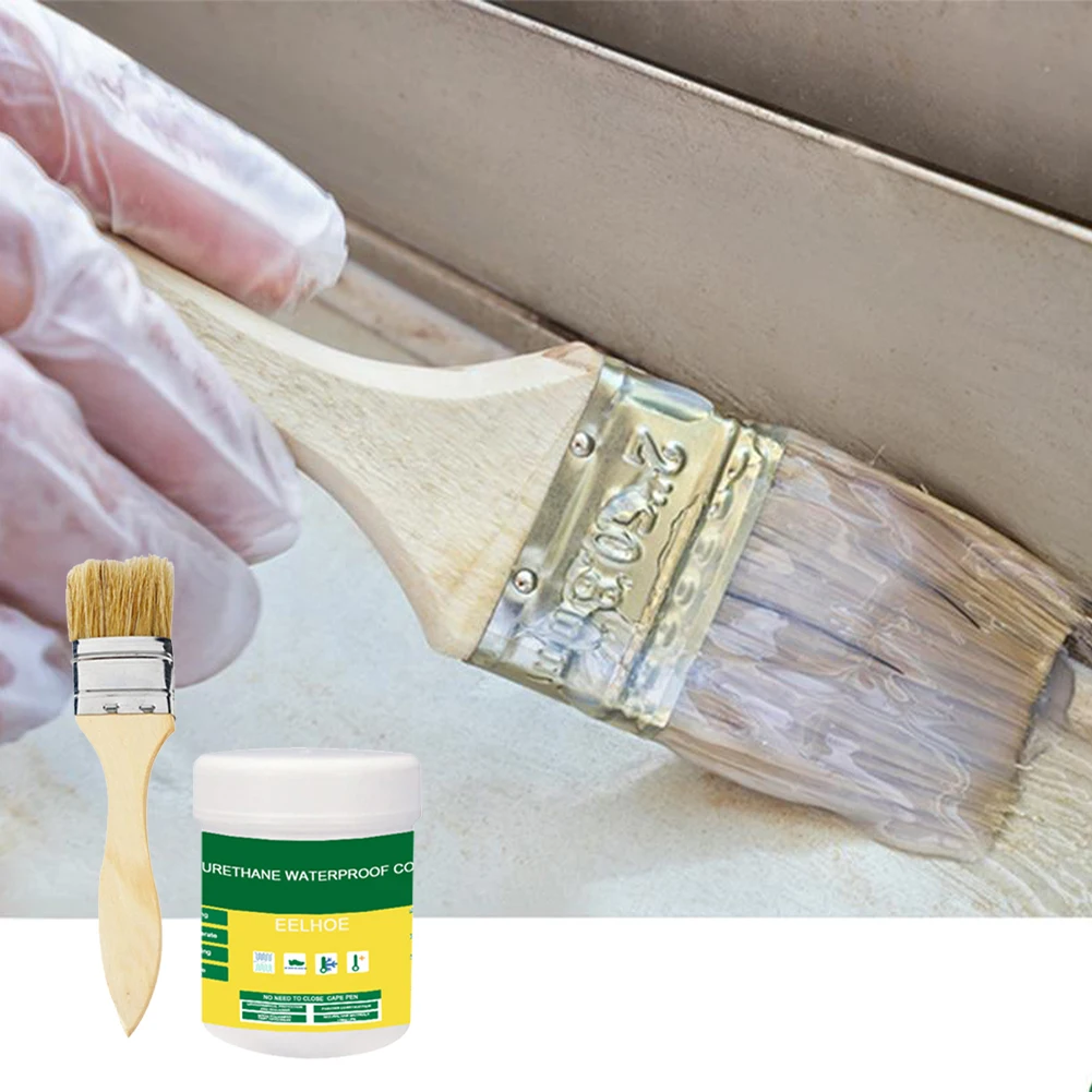 1/2/3PCS Waterproof Coating Sealant Agent Toilet Anti-Leak Glue Coat Polyurethane Glue with Brush 30/100/300g for Roof Bathroom