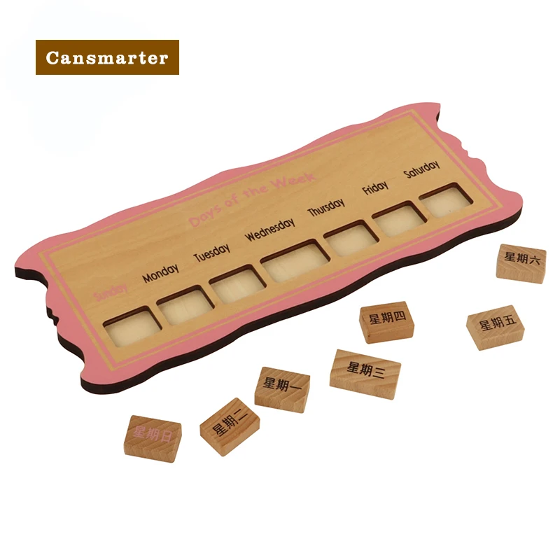 Baby Toys Montessori Language Month of the Year Days of the Week Wooden Teaching Aids Learning Educational Toys for Children