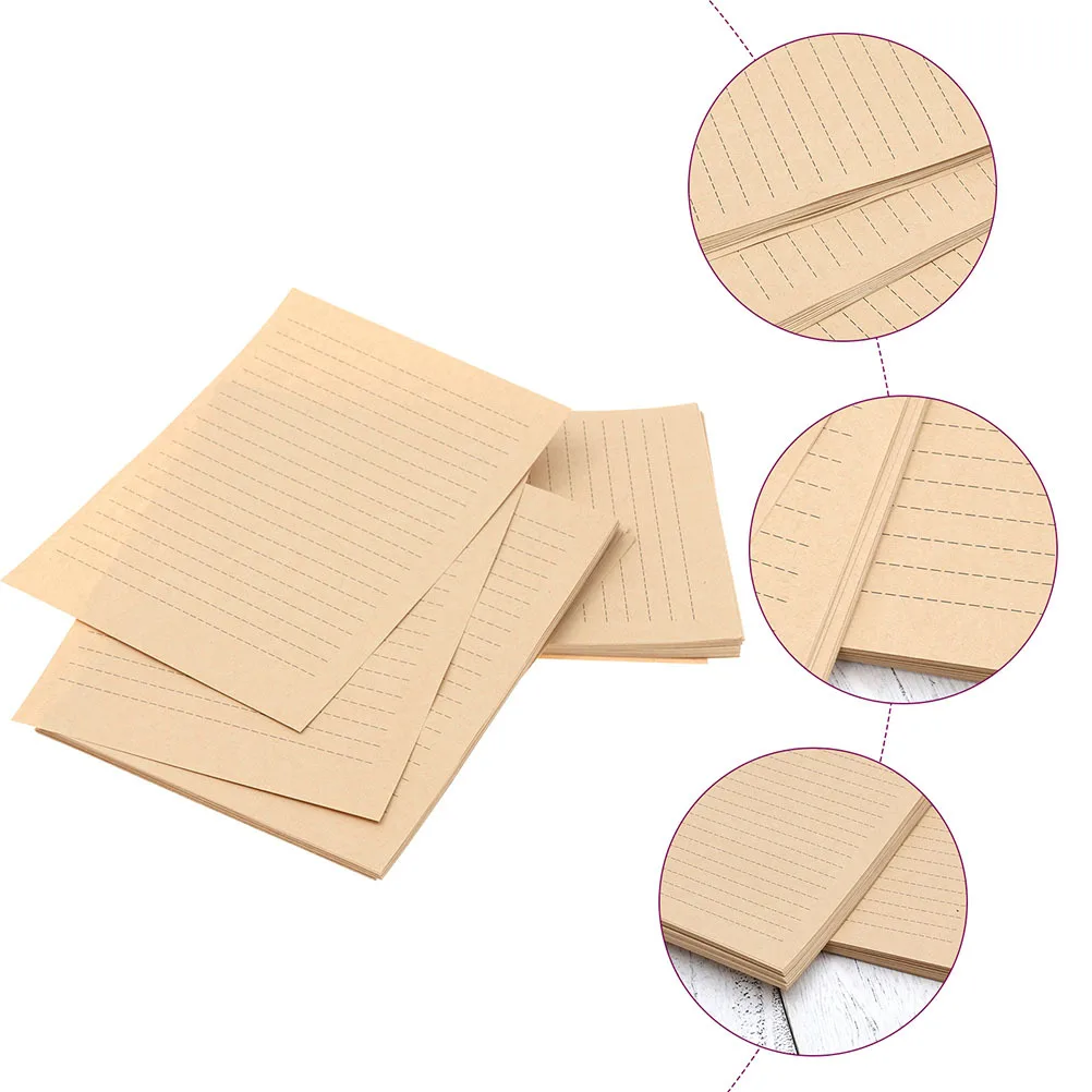 

150pcs Vintage Kraft Letter Blank Writing Paper For Notes Letters Poems Greetings Stationery Retro Blessing Paper A4 Printing