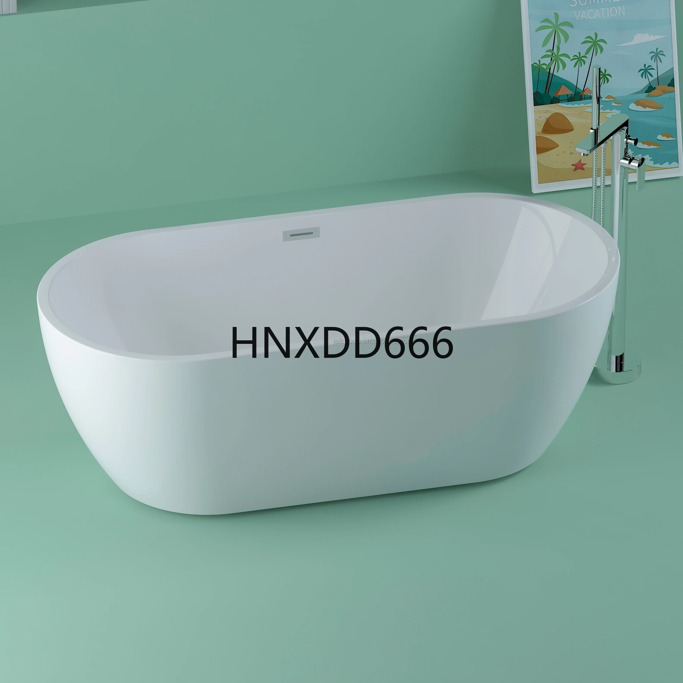 

Wholesale Modern Bathroom Oval Shape Freestanding Bath Tub Bathtub Soaking Bathtub