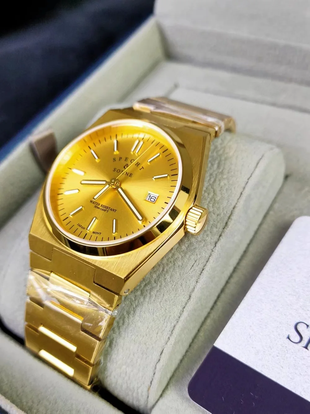 2024 Specht&Sohne Business High Quality PVD Gold Quartz Movement Watch 50 meter Waterproof Stainless Steel Classic 37MM Watch