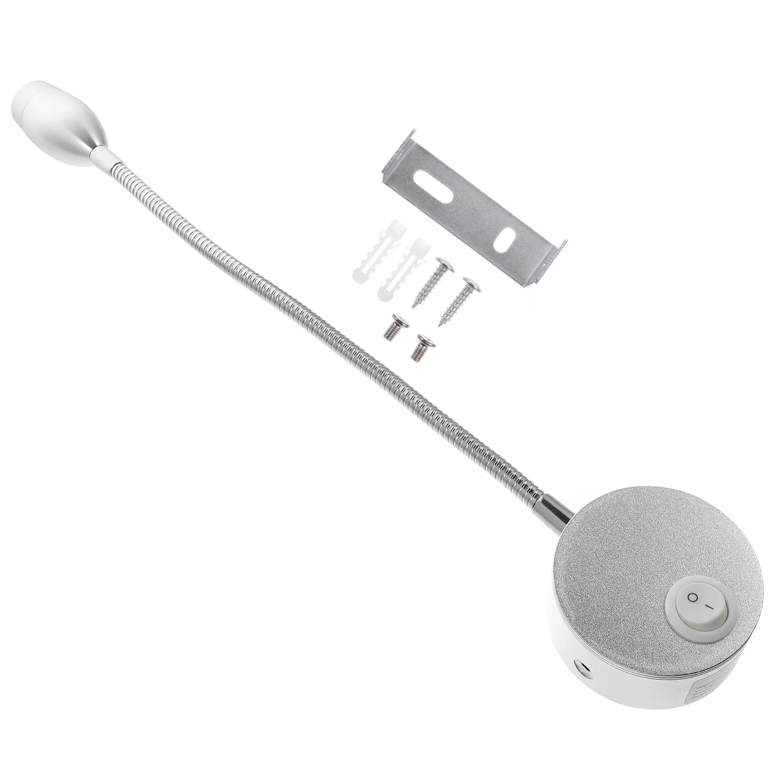 

Reading Lamp Eye Protection Light for Bedroom Study Silver Flexible Hose Adjustable Angle Student Night Room Small Lamp