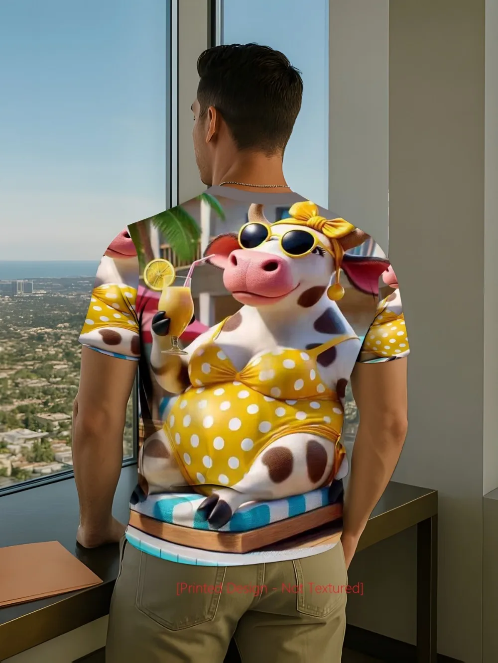 Fun Role-playing Cow 3D Print  Sport Quick-dry Breatha Men T-Shirt Outdoor Street Fashion Casual  Party Parent-Child Clothing