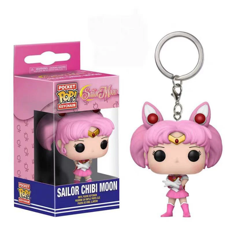 Funko Pop Sailor Moon llavero Anime Mini Tsukino Usagi figura de acción Kawaii estudiante mochila colgante accesorios regalo para niña