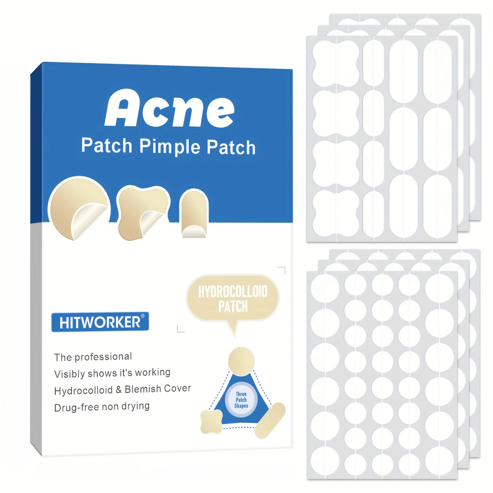 

150 шт. гидроколлоидные пластыри от прыщей, невидимые и водонепроницаемые точечные наклейки для лица, нежный чехол от пятен, подходит для любой кожи T