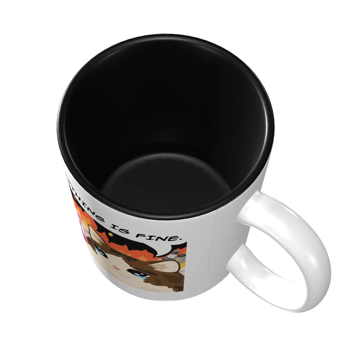 Everything Is Fine Mug Funny Ceramic Coffee Cups Tea Mugs Milk Cup Drinkware Gifts for Friends