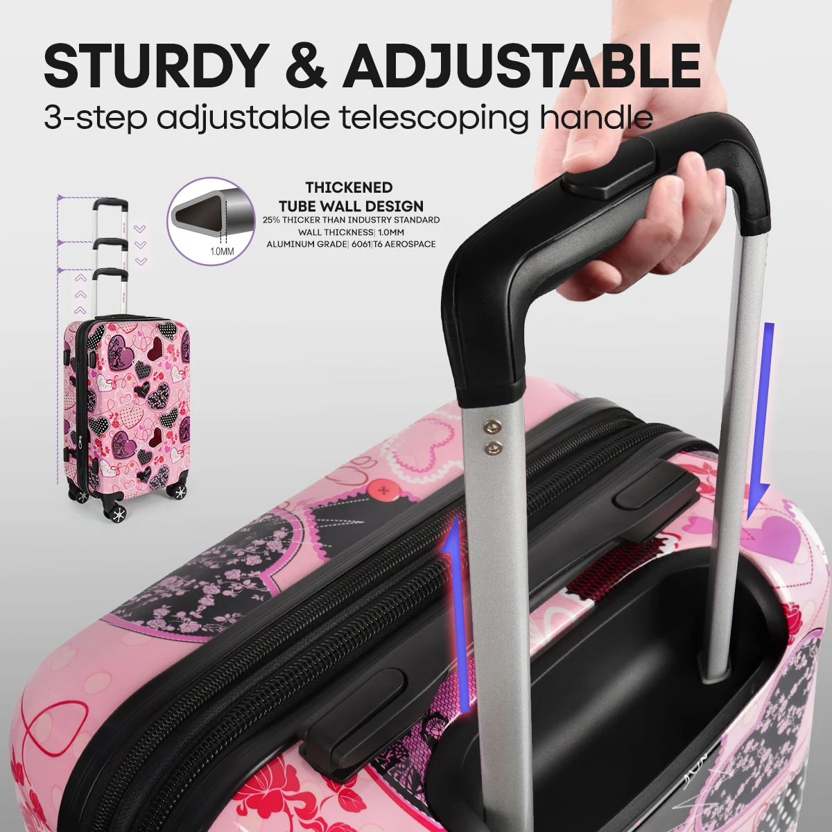 3 Piece Luggage Set Hardshell Expandable Suitcase with Spinner Wheels &TSA Lock Print Lightweight Travel Suitcase Set-20