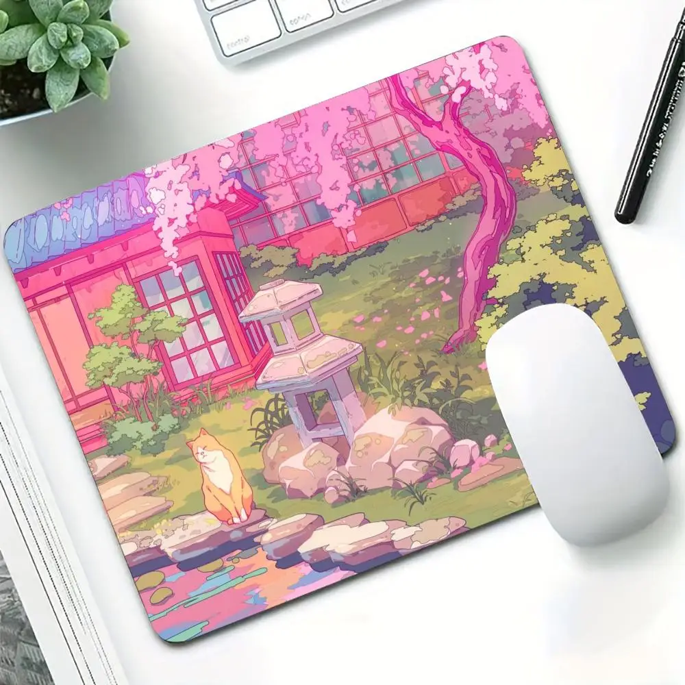 Tokyo Street Aesthetic Small Mouse Pad Gaming Laptops Mousepad Gamer Carpet Keyboard Mat Desk Protector Anime Cartoon Mause Pads