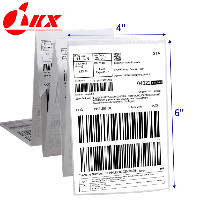 lkx x etiqueta de impressora adesiva de envio termico direto para usps fba ups ebay 4x6 polegada etiqueta fanfold 01