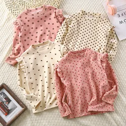 Mädchen Herbst Blumen Bottom ing Shirt Mädchen fliegende Ärmel T-Shirt kleines Mädchen wildes Netz rot Baby Kinder Bottom ing Shirt