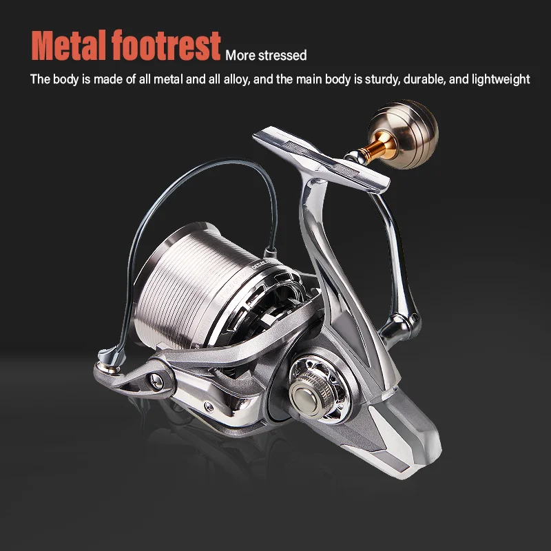 All Metal Big Spinning Fishing Reel 8000 9000 10000 12000 14000 Reel Drag 20KG Powerful Reel Saltwater Fresh Water Fishing Pesca