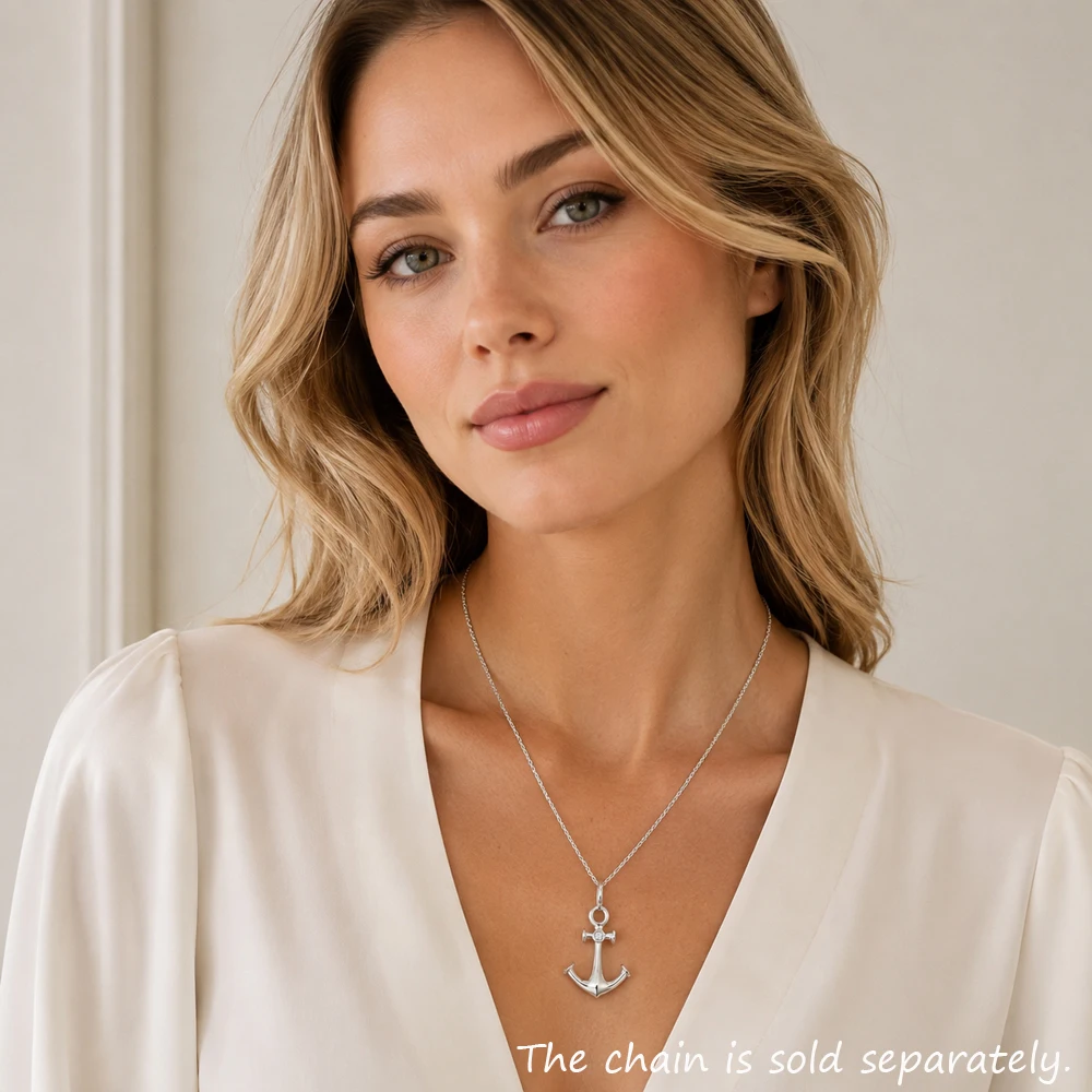 Anhänger Anker Klassische Winter Marke Mode Trendy Schmuck Europa 925 Sterling Silber Zubehör Geschenk Für Frau & Männer – Detail 1