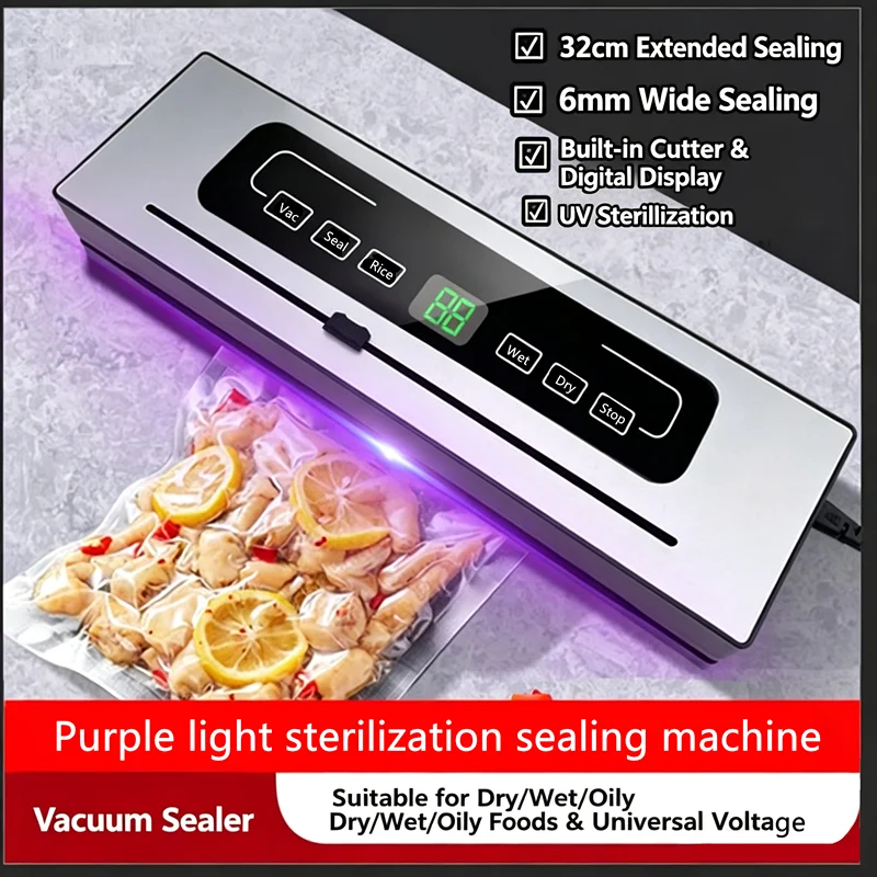 

Fresh-keeping machine, portable dry and wet dual-use household plastic packaging machine, kitchen food vacuum sealing machine