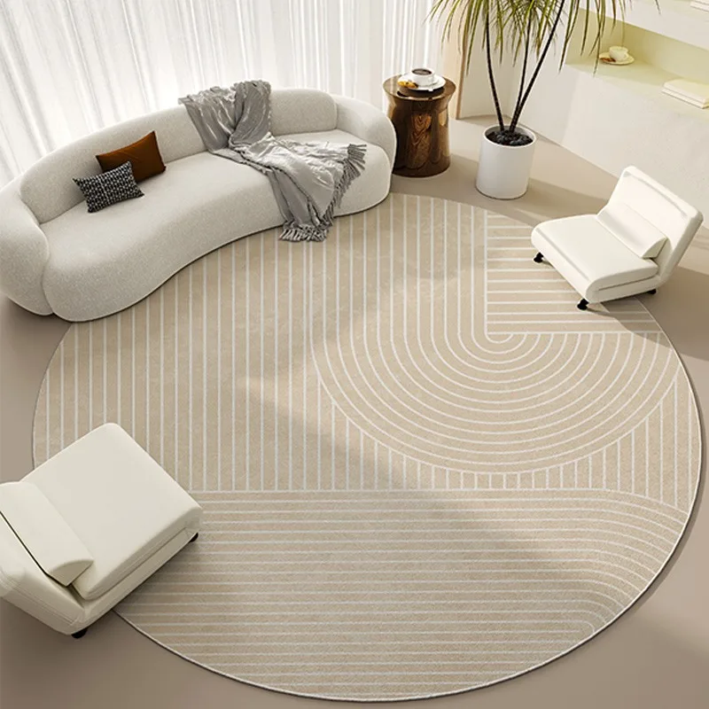 

Round Living Room Carpet Bedroom Soft Fluffy Non-slip Floor Mat Large Area Home Decorative Rug Foldable Machine Washable Carpets