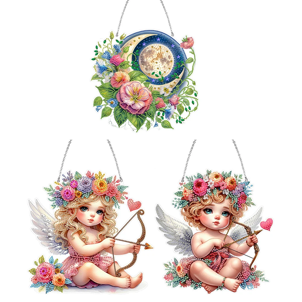 

Acrylic 2D Flat DIY Special Shape Rhinestone Diamond Art Window Pendants Diamond Painting Set Window Hanging Art for Home Decor