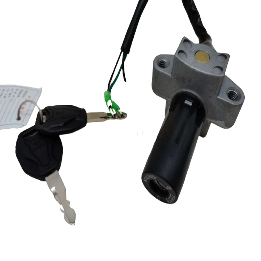 Interruptor de encendido de bloqueo de motocicleta B030 para interruptor de encendido SYM ZH125 con montaje de 2 llaves, cerradura eléctrica para bicicleta eléctrica