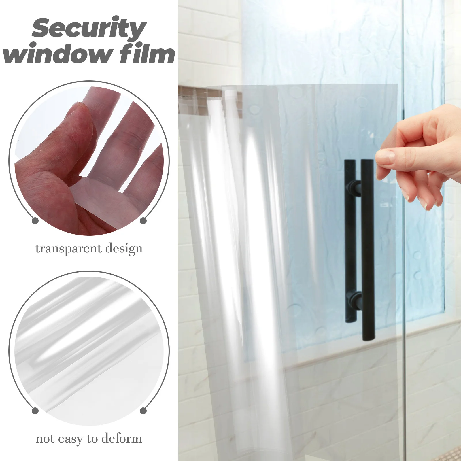 

Shatterproof Glass Film Clear Explosion-Proof Protection for Window Door Cabinet Reusable No Residue Safety Window Security Film