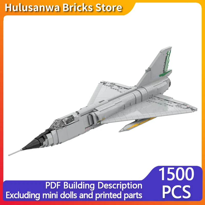 

F-106A Military Fighter Jets Model MOC Building Bricks War Equipment Modular Technology Gifts Holiday Assemble Children Toy Suit