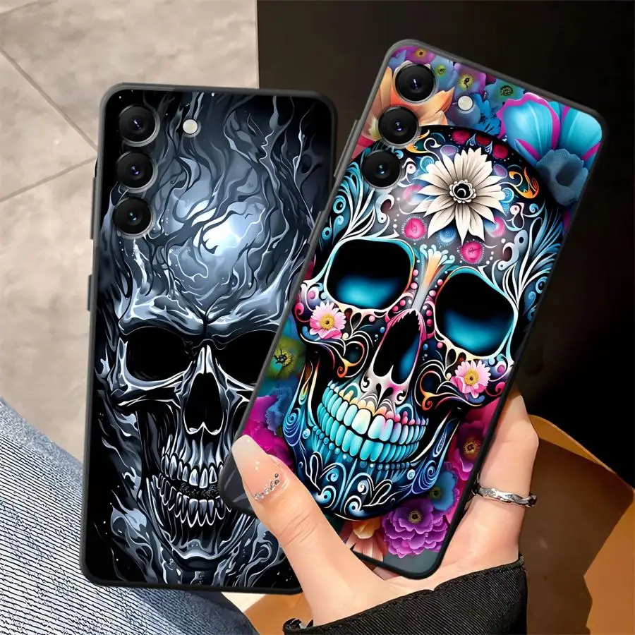 Gotische Skelett-Handyhülle für Samsung Galaxy A23 A05 A73 A51 A53 A17 A57 A15 A06 A55 A52 A36 A37 A25 A16 A50 A12 A13 A41