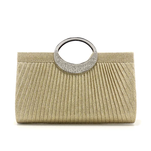 Imagen 2 del producto Feliz día de Navidad vacaciones bolsos de noche diamantes de imitación brillo bolso de mano fiesta graduación acanalado lentejuelas bolsos para bolso de hombro cubo D