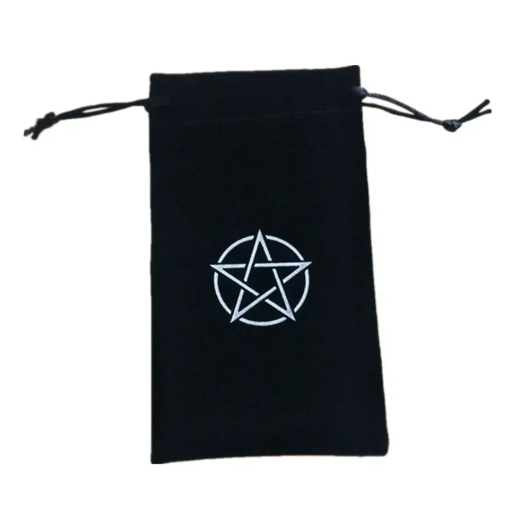 1/2pcs Witch Board Game Cards Embroidered Drawstring Bag Witchcraft Velvet Pentagram Tarot Card Storage Bag Games Table Sports