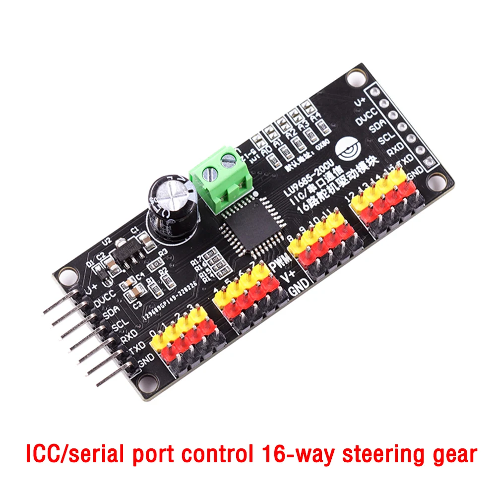 LU9685 16 Channel PWM Servo Driver Board IIC Interface LU9685 Module Controller for Ar-duino Robot or Ra-spberry pi
