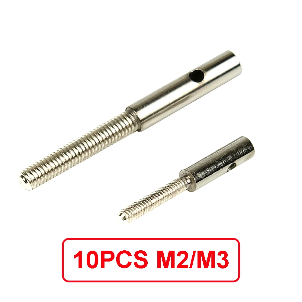 10PCS Fixed-wing Aircraft Accessories M2 / M3 Metal Connecting Rod / Push Rob Connecion Parts