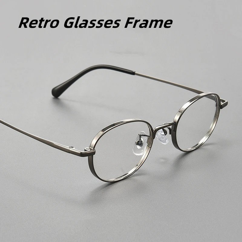 KOCOLIOR New Minimalist Round Eyeglasses - Pure Titanium Anti-Allergy & Durable Small Frame Retro Hipster Frames for Women/Men