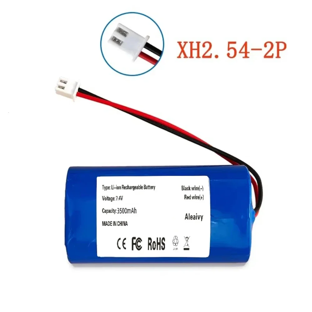 7.4V 3500mAh Rechargeable Lithium Battery 18650 2S1P with Protection Board XH-2.54 Plug for Aste Megaphone Speaker