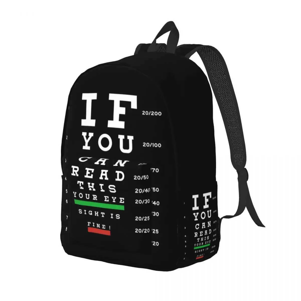 Optician Eye Test Exam Laptop Backpack Women Men Basic Bookbag for School College Student Myopia Chart Bags