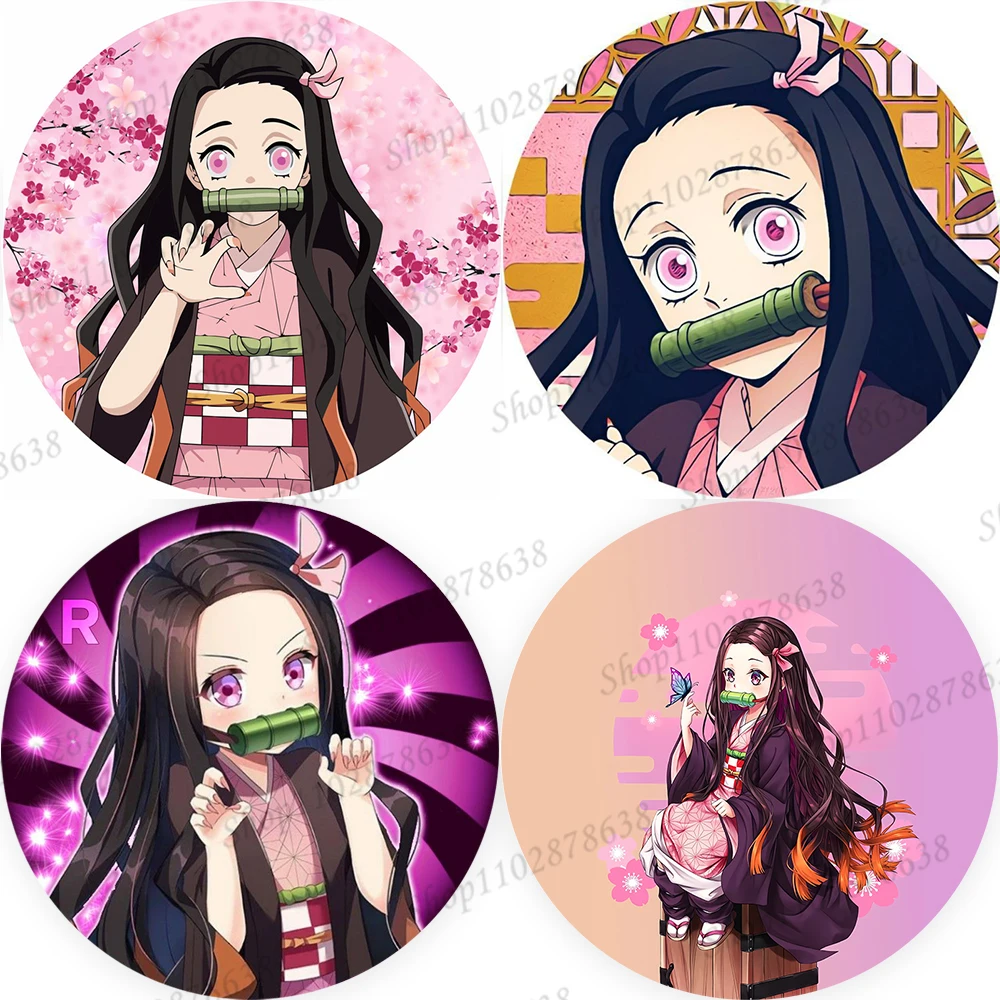 

Demon Slayer Kamado Nezuko Party Round Backdrop Cover Girl 1st Happy Birthday Background Baby Shower Banner Decoration Photo