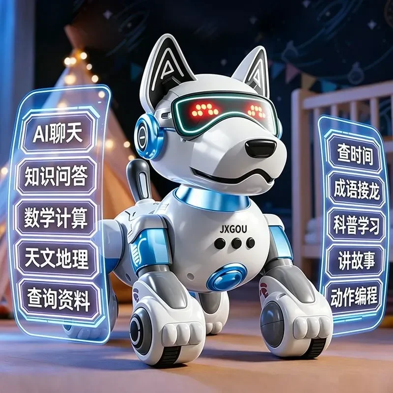 AI Intelligent Programming Robot Dog Electric Remote Control Walking Barking Toy Gift for Kids Boys Girls Educational STEM
