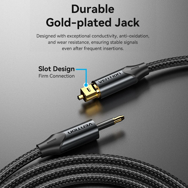 Vention 3.5mm Digital Optical Audio Cable Toslink SPDIF Coaxial Cable for Amplifiers Blu-ray Xbox 360 PS4 Soundbar Fiber Cable