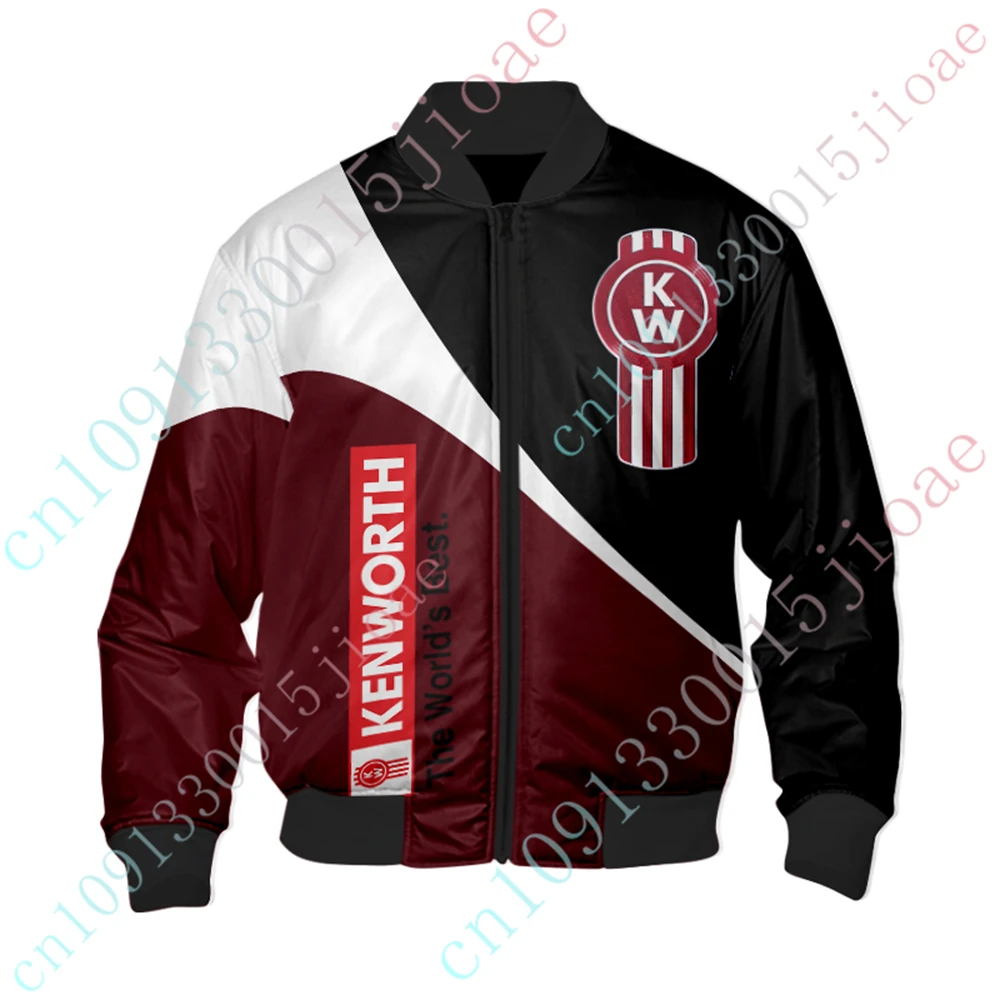 

Kenworth Windbreaker Bomber Jacket Jackets For Men's Clothing Techwear Baseball Uniform Harajuku Parkas Thick Coat Custom Logo