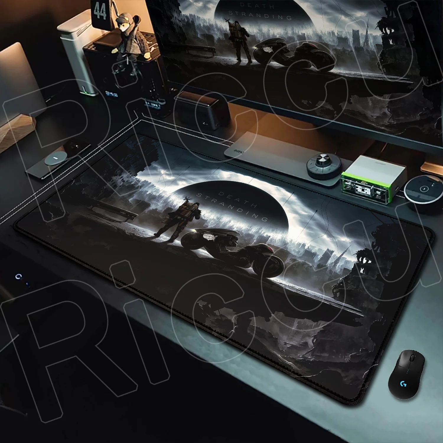 Alfombrilla de ratón grande para juegos de Anime, alfombrilla de escritorio antideslizante XXL Death Stranding, borde cosido, teclado duradero, ratón, accesorios para PC
