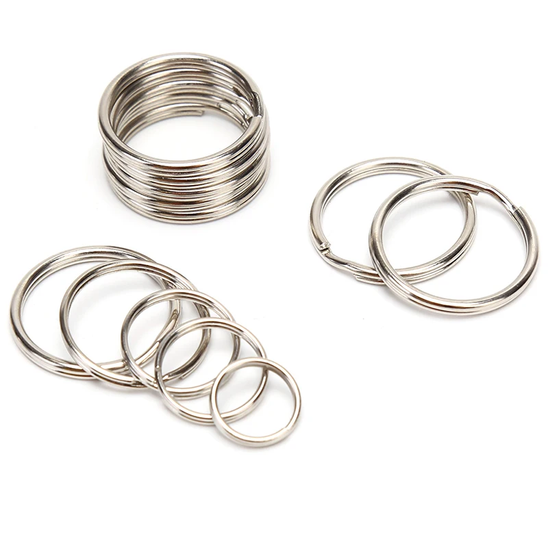 100Pcs/lot 12mm/15mm/16mm/20mm/23mm Key Rings DIY Metal Key Holder Split Rings Hoop Metal Loop Keychain