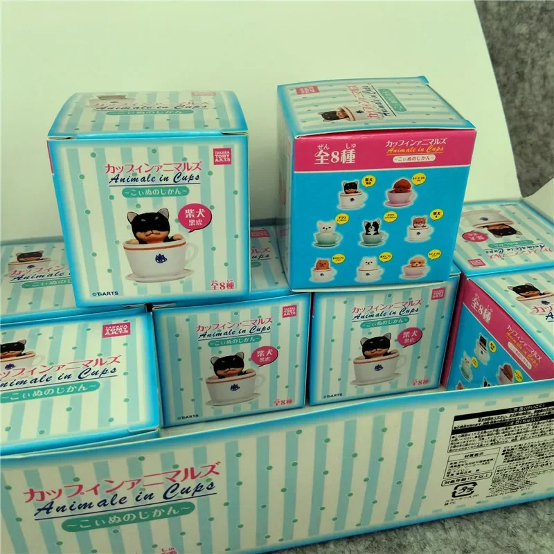 Kawaii Tea Cup Dog Blind Box Animals in Cups Cute Puppy Mystery Blind Box Gifts Toy Model Anime Figure Collect Ornaments