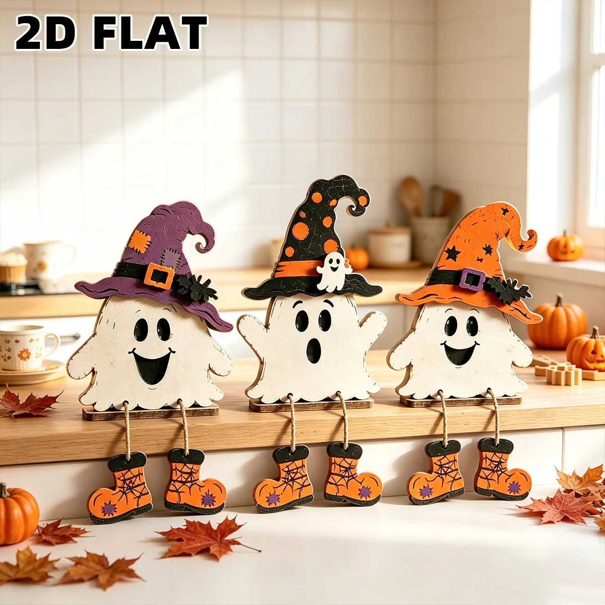 Randomly Assorted Halloween Wooden Decorations description 4