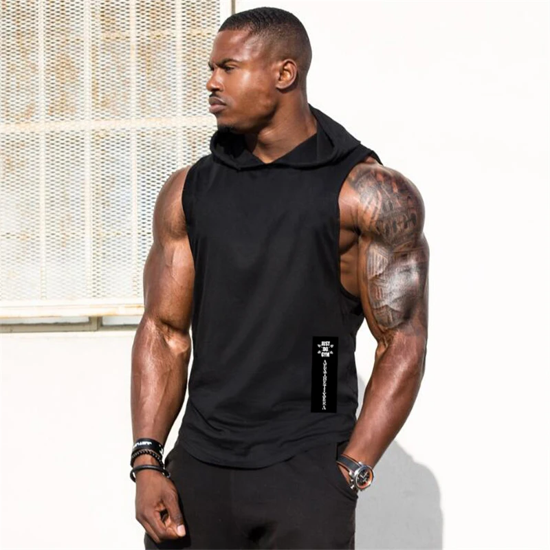 

Одежда с капюшоном для спортзала, летние хлопковые топы для фитнеса с открытой стороной, мужские жилеты для тренировок с мышцами, свободная толстовка без рукавов для бодибилдинга