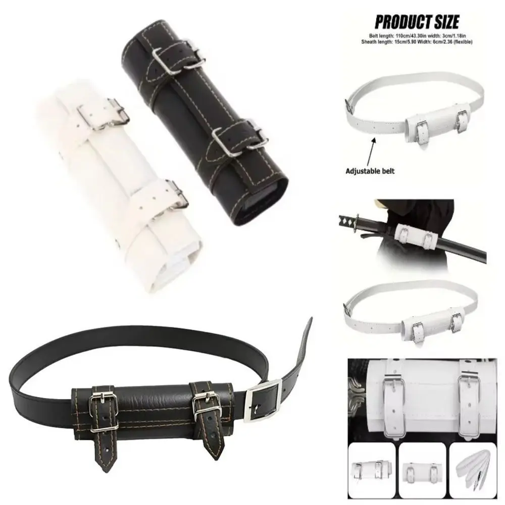 Leather Sword Belt Holder Buckled Loop Adjustable Waist Strap Katana Scabbard Belt Single Sword Cosplay Sword Waist Strap