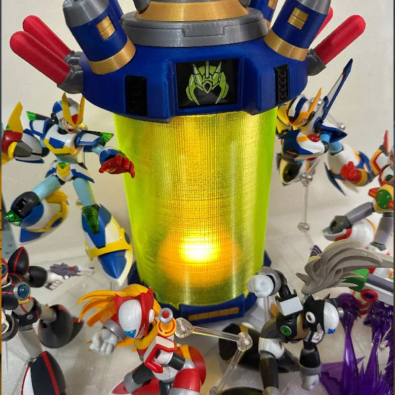 アニメメガマンxロックマンx輸送カプセルランプledナイトライトデスクランプアニメ周辺機器ディスプレイボックスコレクタブルトイギフト