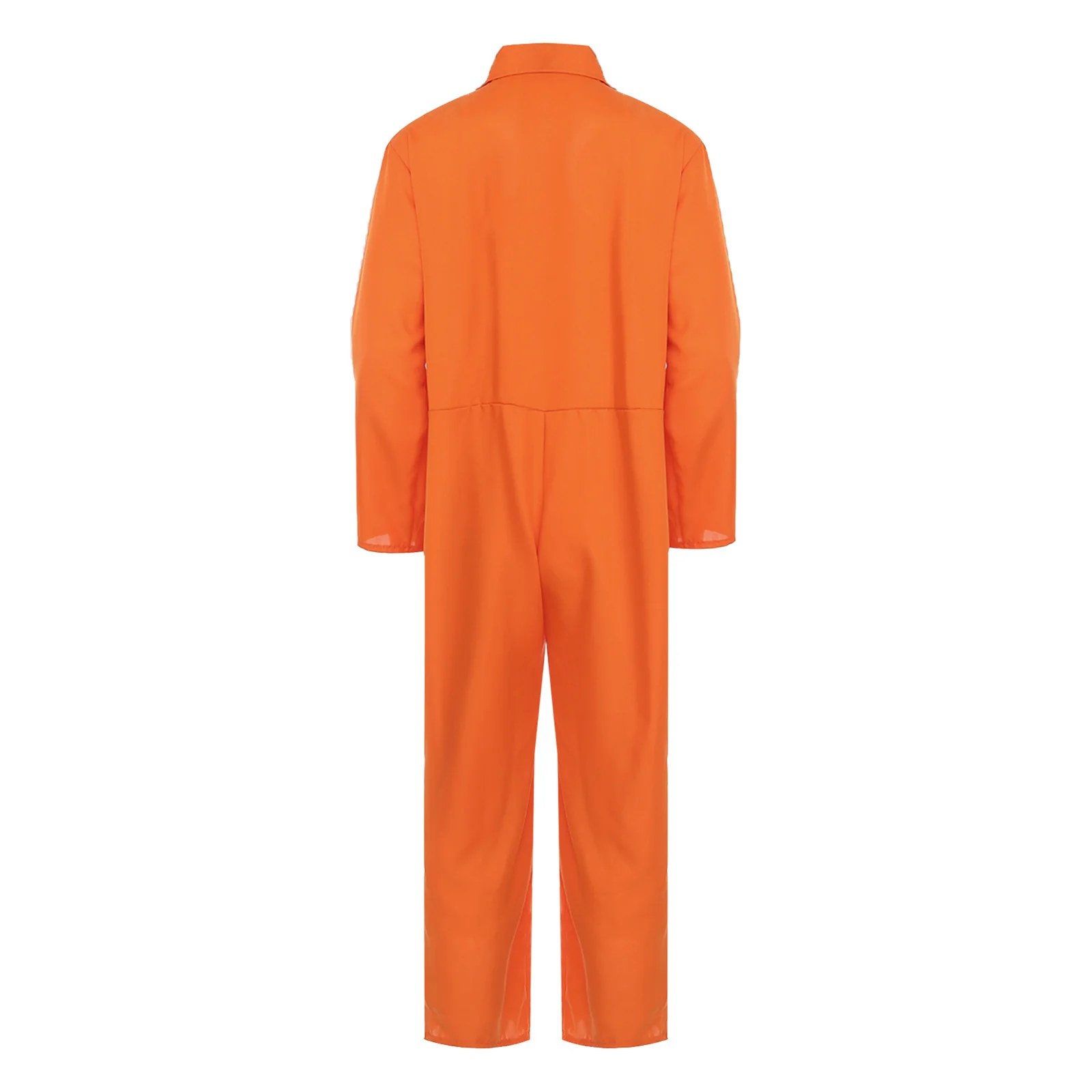 Kostum Cosplay Narapidana Pria Wanita Halloween, Overall Jumpsuit Oranye, Seragam Penjara, Unitard Narapidana, Seragam Penjara